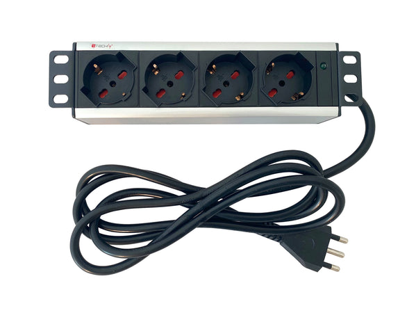 Multipresa Universale 4 Posti da Rack 10'' Spina Italiana 1,5U