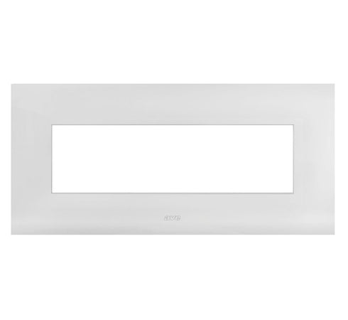 Placca Serie Smart44 in Metallo 7 Moduli Bianco Lucido