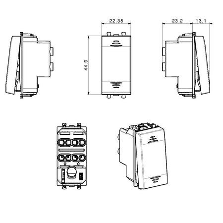 Domus S44 Invertitore 1P 16AX illuminabile Bianco Lucido