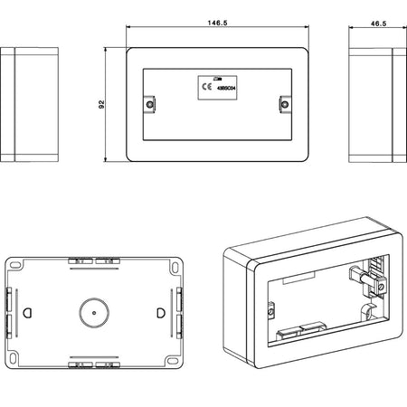 Scatola Universale IP40 per Minicanali 4 Moduli Bianco