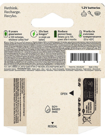 Blister 4 Batterie Ricaricabili AAA Mini Stilo 950 mAh GP ReCyko