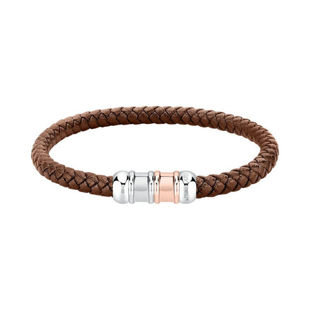 Bracciale MORELLATO uomo Moody marrone / acciaio / oro rosa