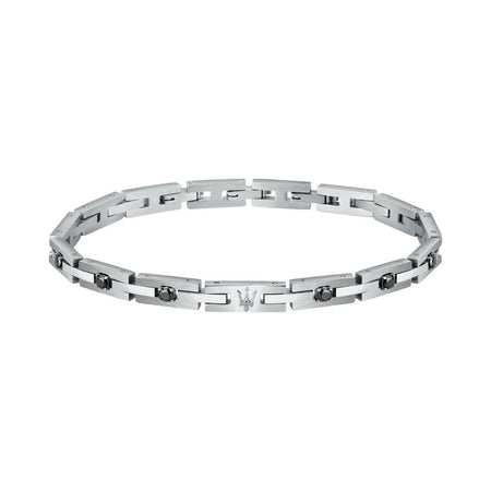 Bracciale MASERATI uomo Iconic acciaio / cristalli neri