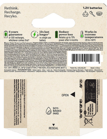 Blister 4 Batterie Ricaricabili AAA Mini Stilo 950 mAh GP ReCyko