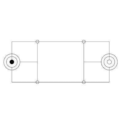 Cavo adattatore Audio Stereo 3.5/6.35mm M/F 0,2mt