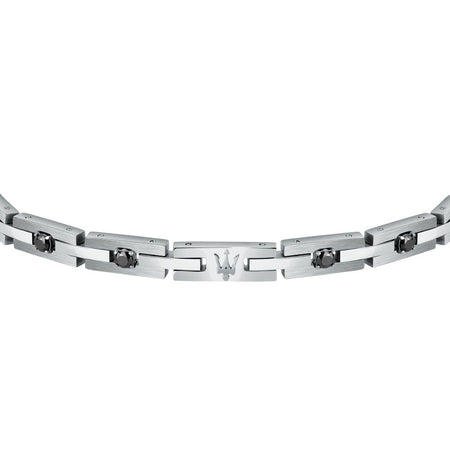 Bracciale MASERATI uomo Iconic acciaio / cristalli neri