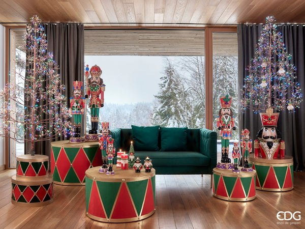 Soldatino schiaccianoci natalizio decorazione in poliresina rossa h 50 cm