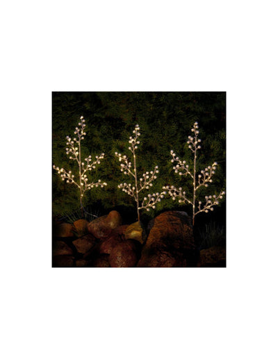 Set di 3 Alberi Luminosi con 75 LED Bianco Caldo IP44