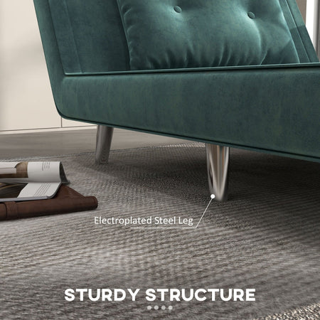 NUOVO Poltrona Letto a sedia materasso brandina Letto Singolo con Schienale Reclinabile in Velluto, 100x88x83cm, Verde Scuro F839-893V01DGA