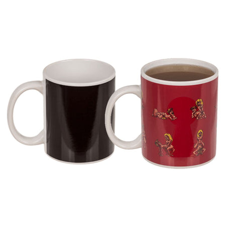 Tazza in gres termoreattivo con il calore della bevanda mostra le posizioni del kamasutra