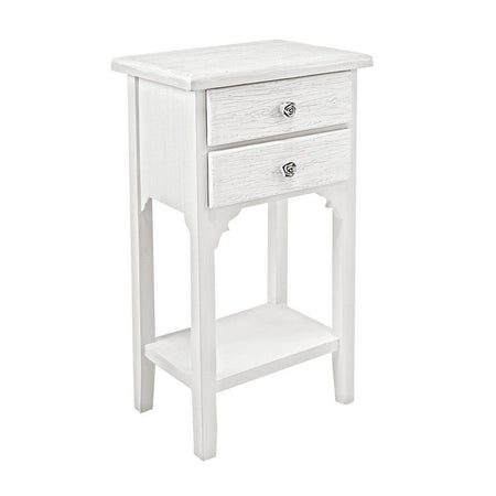 Mobiletto "Blanc" struttura in legno MDF con 2 cassetti per interni