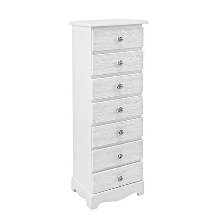 Cassettiera "Blanc" per interno, con 7 Cassetti, 33.5 x 27.5 x 94 cm