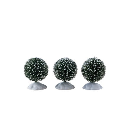 Decorazione per villaggio di Natale "Albero di setole rotonde, mini, set di 3" in poliestere
