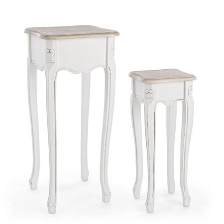 Tavolini "Justine" struttura in legno paulownia per interni set da 2
