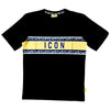 ICON t-shirt nera fascia stampata ICUS2S5T051 T-shirt ICON