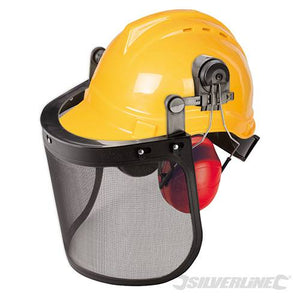 Visiera Casco forestale protettivo sicurezza regolabile Silverline da lavoro Silverline