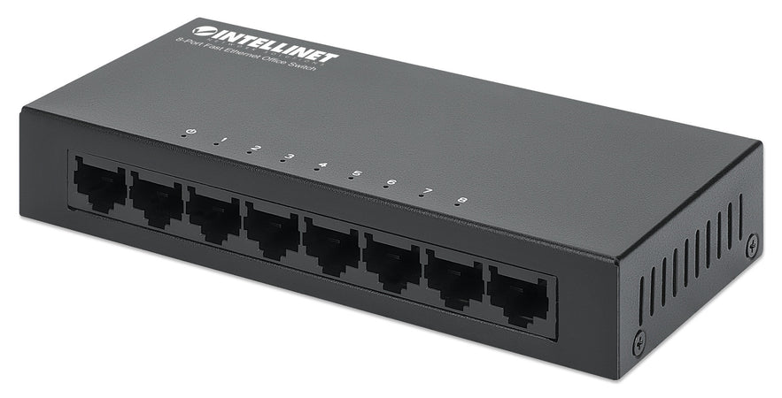 Switch Hub Ethernet 10/100Mbps 8 Porte Desktop in Metallo