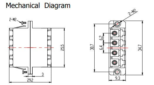 Adattatore Quadruplo LC/LC Metallico Monomodale