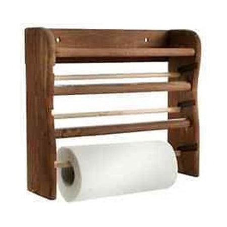 Porta rotolo cucina Meeting 151 da parete triplo con carta Legno scuro