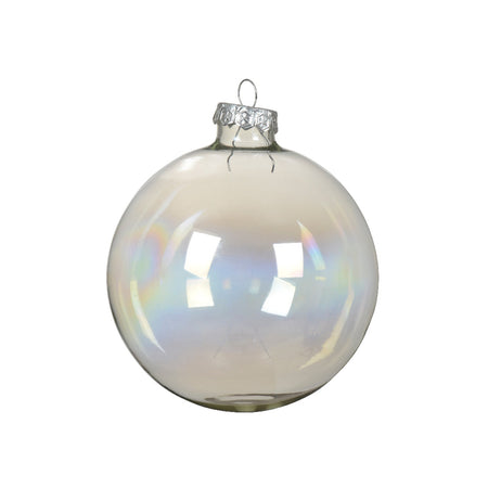Palline in vetro per albero di natale trasparente iridescente decorazione natalizia