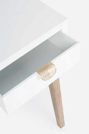 Consolle "Folium" struttura in abete e MDF con 3 cassetti per interni