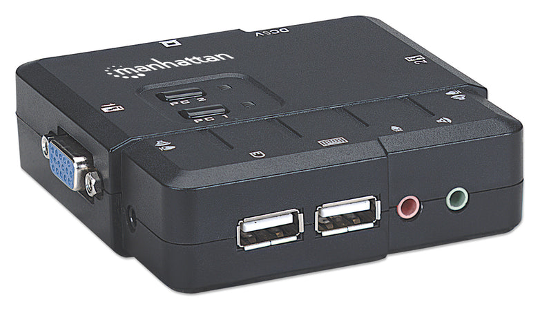 KVM Switch 2 Porte USB/Audio Nero