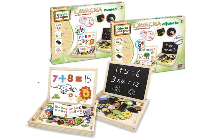 Lavagna Legno 2 in 1 Lettere/Numeri
