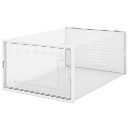 Set 6 Scatole Portascarpe Impilabili Salvaspazio Trasparente 33.5x23x14.5cm