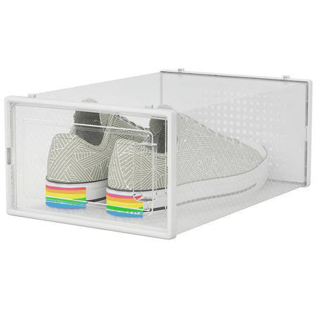 Set 6 Scatole Portascarpe Impilabili Salvaspazio Trasparente 33.5x23x14.5cm