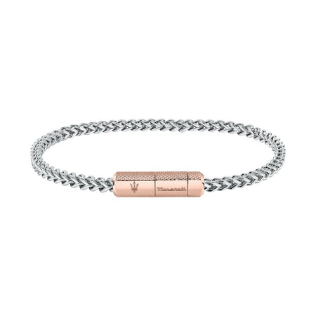Bracciale MASERATI uomo Logo acciaio / tag oro rosa