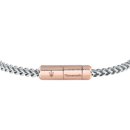 Bracciale MASERATI uomo Logo acciaio / tag oro rosa