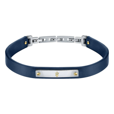 Bracciale MASERATI uomo pelle blu / acciaio
