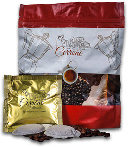 150 Cialde Caffè compatibili ESE 44mm Miscela Crema 100% Arabica Caffe Cerrone Since '51 7,7 gr box 150pz