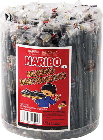 150 pezzi di Haribo bastoncino (consegna gratuita ), caramelle gommose incartate singolarmente, gusto liquirizia, ideali per feste - 2,7 chili scadenza preferibilmente fine novembre