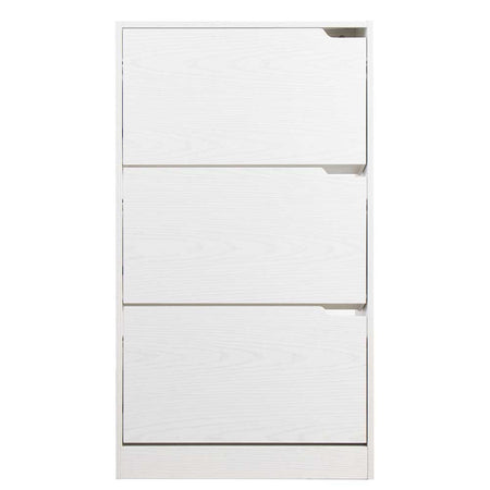 Scarpiera 3Ante Doppia Profondità Salvaspazio Bianco Frassinato 63x24H115cm mdf