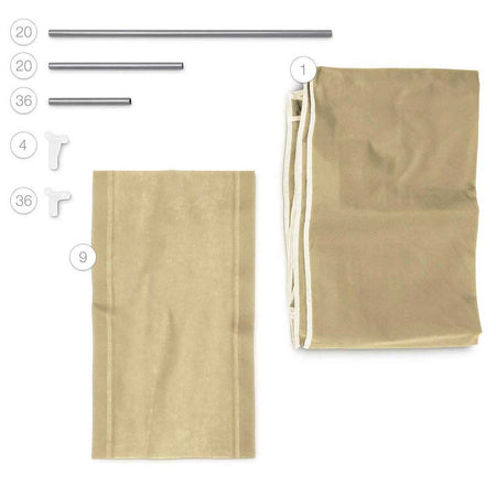 Scarpiera Salvaspazio 10Ripiani 36Paia Struttura Metallo Tessuto TNT 60x30 H150cm Beige