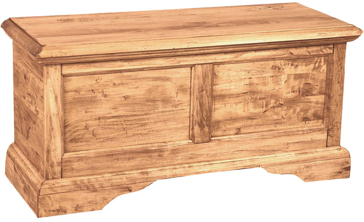 Biscottini Cassapanca Country in legno massello di tiglio finitura naturale L100xPR38xH48 cm. Made in Italy