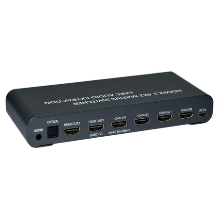Switch Matrix HDMI 4x2 8K con Estrattore Audio Esterno