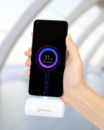 Power Bank PD 5000 mAh con Presa USB-C&trade Integrata 20W Bianco