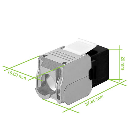 Frutto Keystone RJ45 Cat.6A UTP Tool-Free Nero Grigio