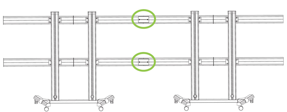 Kit Staffe di Giunzione per Supporto Video Wall da Pavimento ICA-TR4VW
