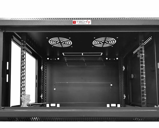 Armadio Rack 19'' a muro 12 unità sezione unica prof. 450mm Nero