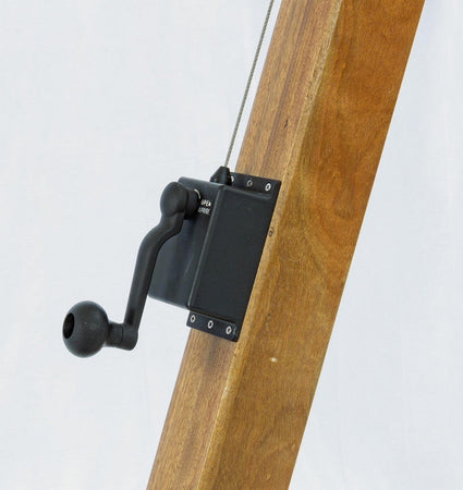 Ombrellone a braccio laterale "Capua", color Ecru, struttura in legno per esterno