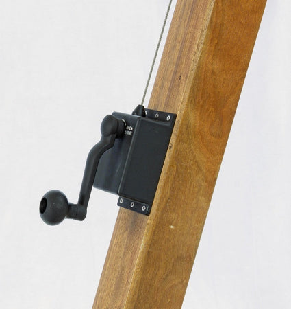 Ombrellone a braccio laterale "Capua", color Ecru, struttura in legno per esterno