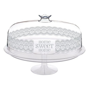 Alzata Cosmoplast 1396 HOME SWEET HOME Con coperchio per dolci