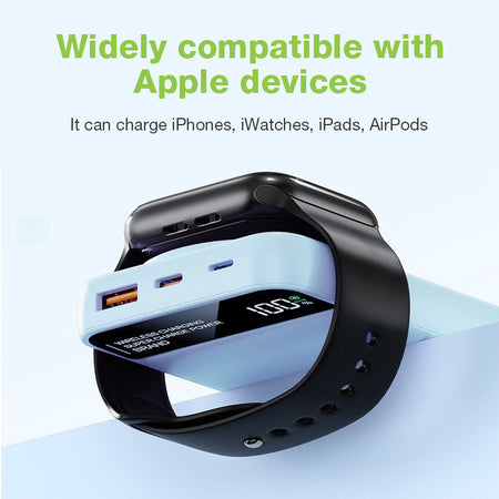 Power Bank Wireless Magnetico 3 in 1 con LED 10.000 mAh 22,5W Nero