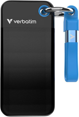 Pocket SSD Portachiavi con Attacco per Cavo USB-C&trade 1TB Nero Blu