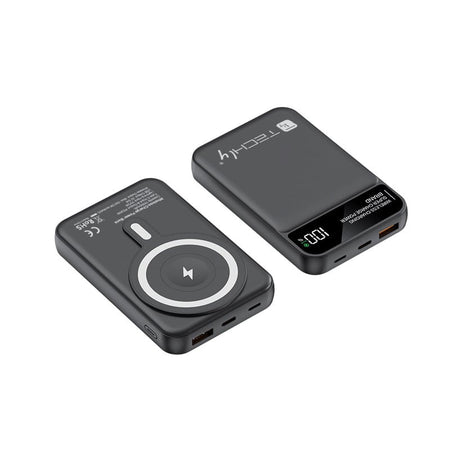 Power Bank Wireless Magnetico 3 in 1 con LED 10.000 mAh 22,5W Nero