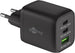 Nano Caricatore Alimentatore GaN 2xUSB-C&trade (PD) + USB-A (QC) da Muro 65W Nero