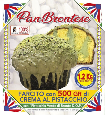 Panettone artigianale PanBrontese con "Pistacchio Verde di Bronte D.O.P."